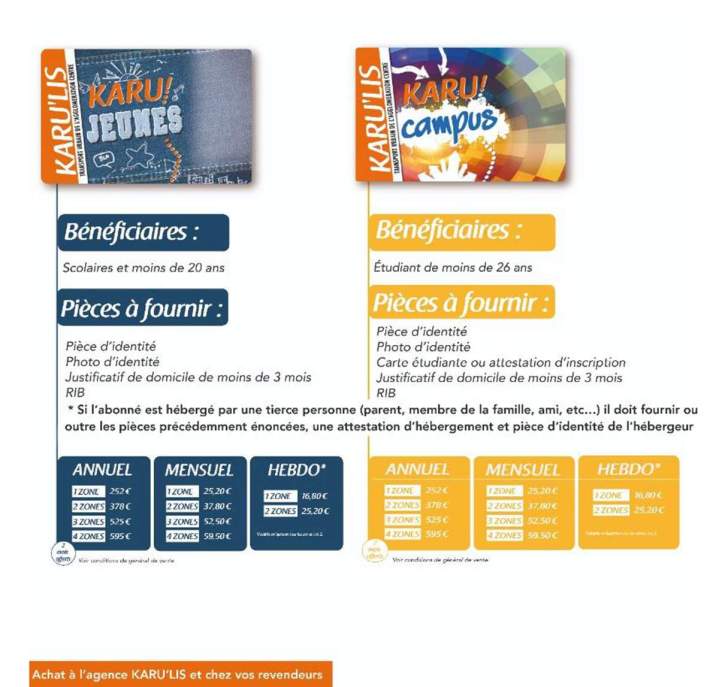 Abonnement KARU’JEUNES / KARU’CAMPUS
